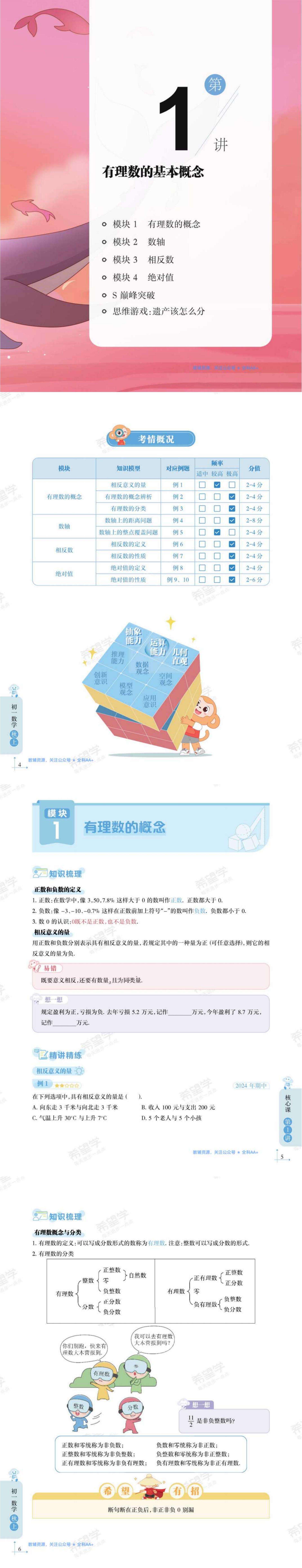 金东方教育 | 2025秋《初中数学•培训班学习用书》初一S班讲义上